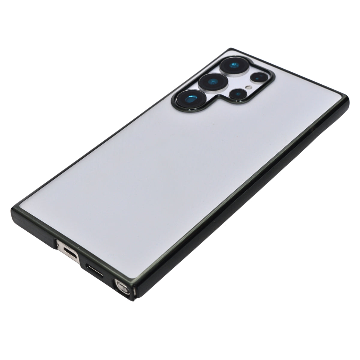 Crystal Clear with Chrome Frame Phone Case for Samsung Galaxy S24 Ultra