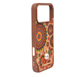 Bohemian Ethnic Print Cork Texture with Pearl Detail Phone Case for iPhone 17 Pro Max