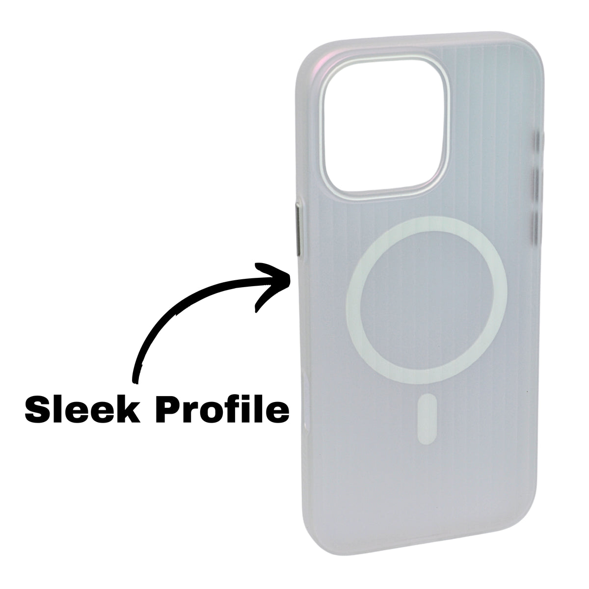 Tinted Transparent Corrugated Texture MagSafe Compatible Phone Case for iPhone 16 Pro
