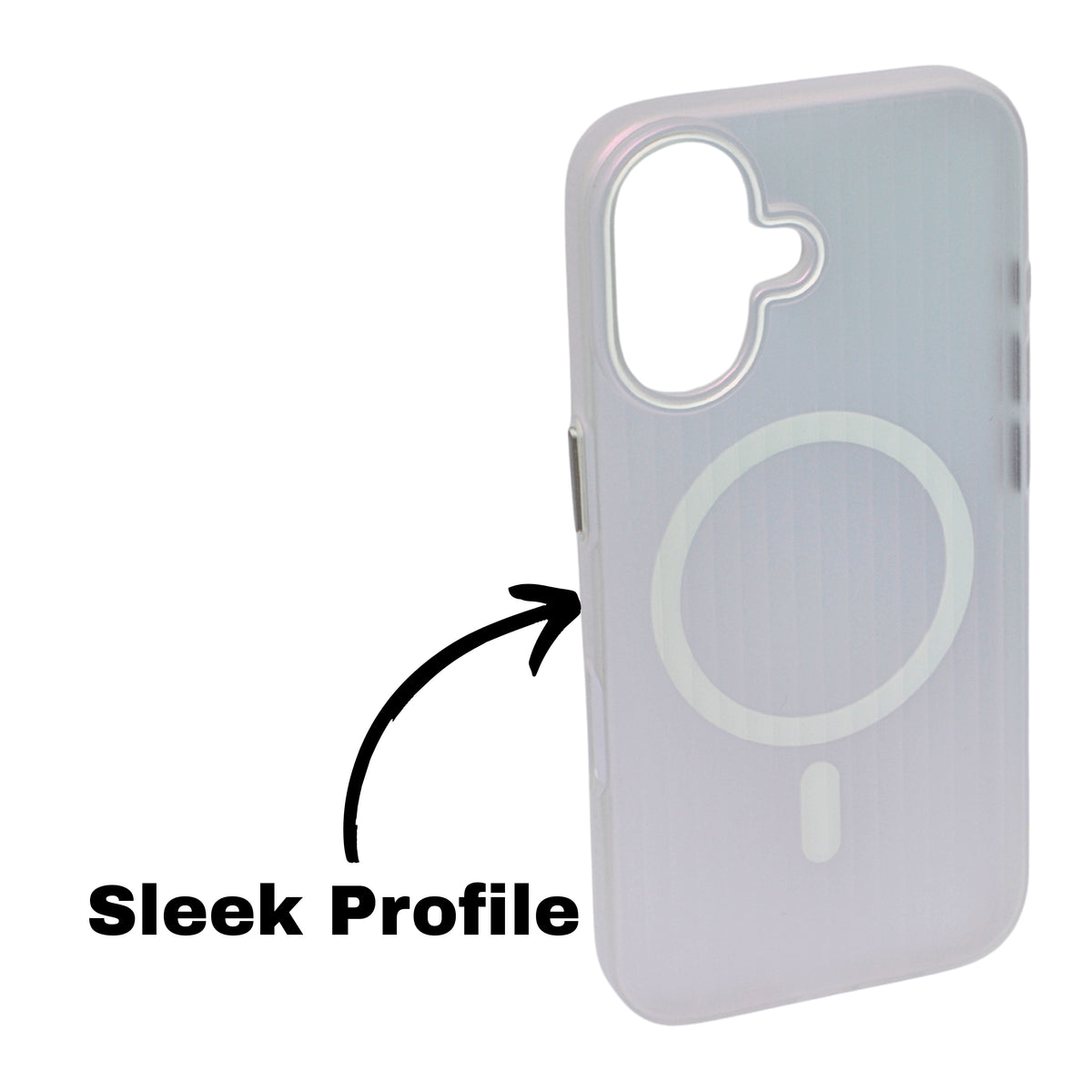 Tinted Transparent Corrugated Texture MagSafe Compatible Phone Case for iPhone 16 Plus