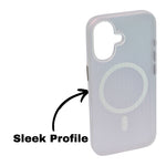 Tinted Transparent Corrugated Texture MagSafe Compatible Phone Case for iPhone 16 Plus