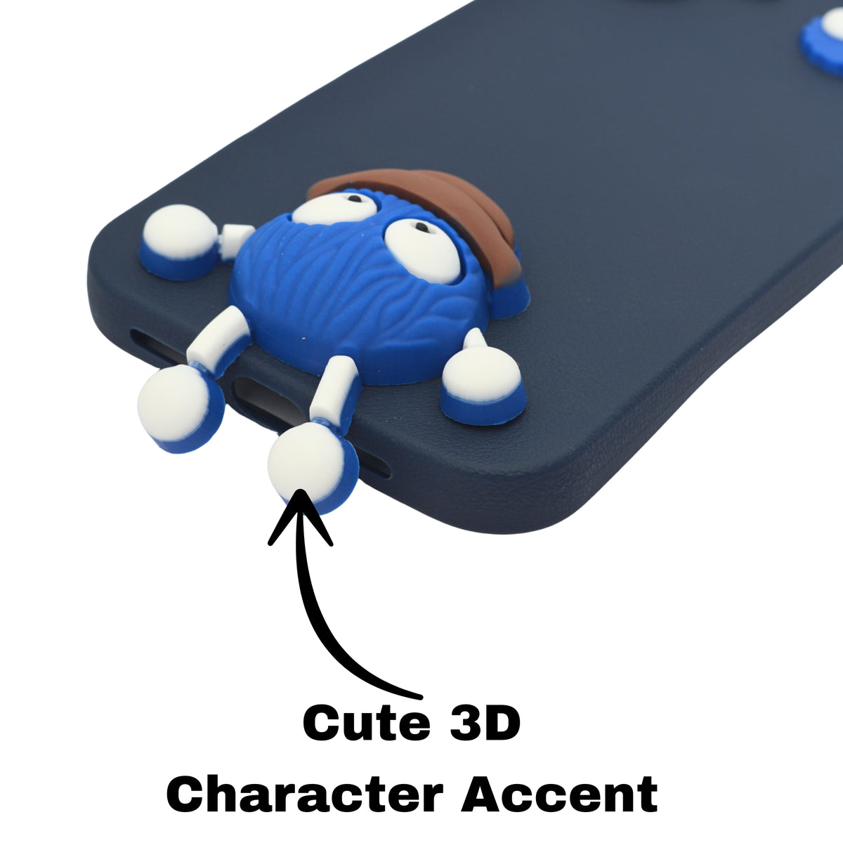 Hello Teddy Cap 3D Cartoon Phone Case For iPhone 16 Plus