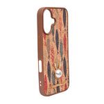 Bohemian Ethnic Print Cork Texture with Pearl Detail Phone Case for iPhone 16