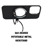 Metallic Camera Protector Frame with 360° Rotatable Kickstand Phone Case for iPhone 16 Pro Max