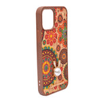 Bohemian Ethnic Print Cork Texture with Pearl Detail Phone Case for iPhone 12 / 12 Pro