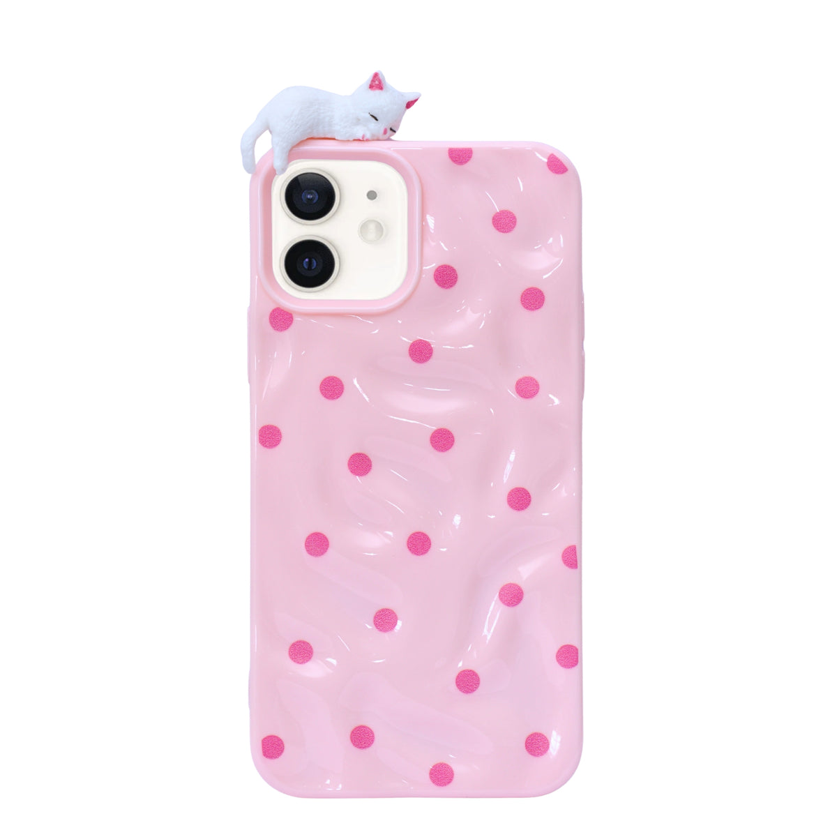 3D Cartoon Character with Polka Dots Soft Phone Case for iPhone 12/ 12 Pro