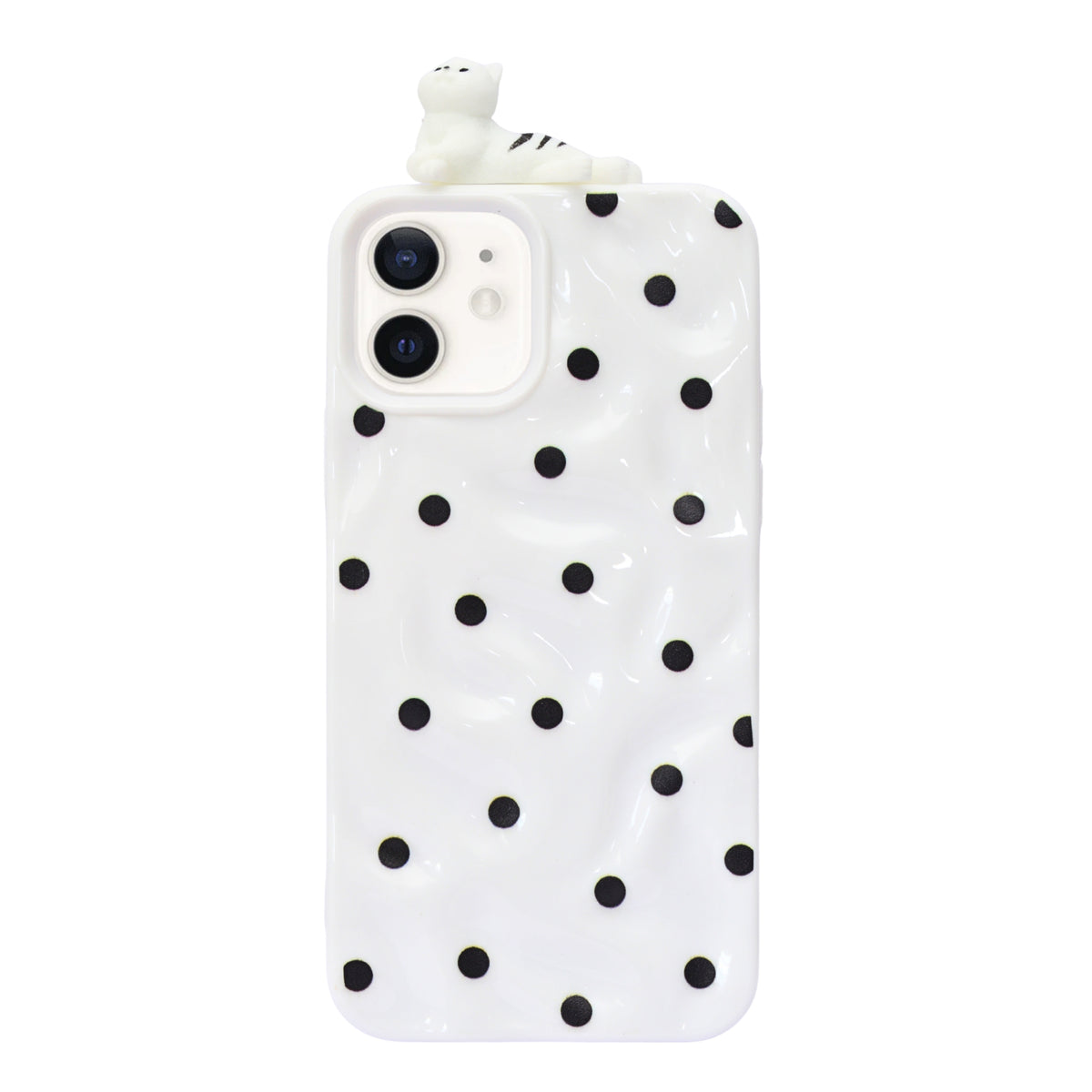 3D Cartoon Character with Polka Dots Soft Phone Case for iPhone 12/ 12 Pro