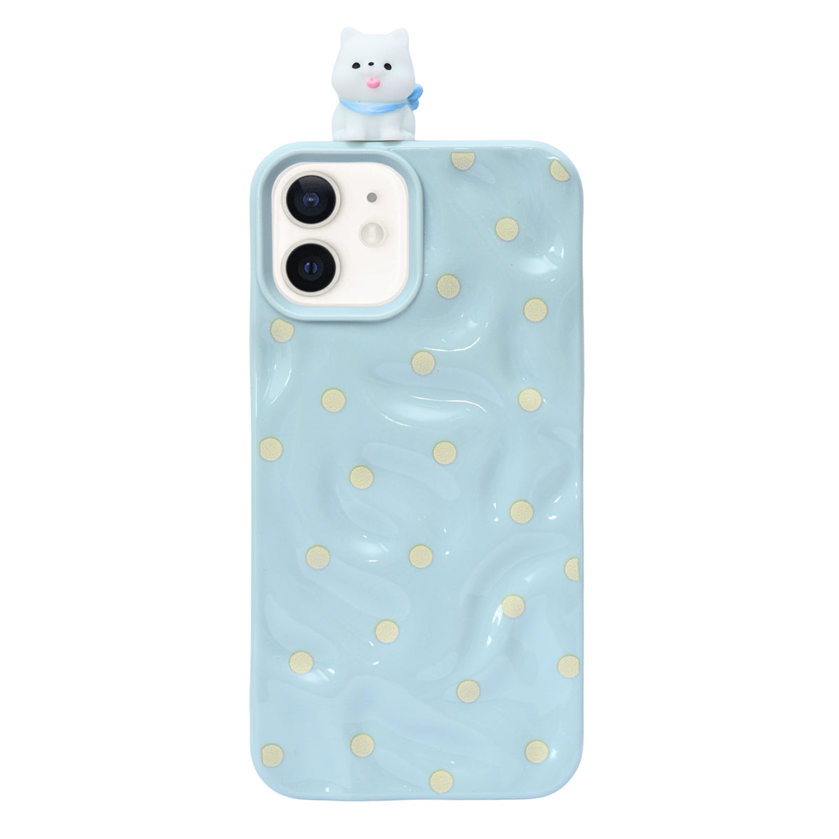 3D Cartoon Character with Polka Dots Soft Phone Case for iPhone 12/ 12 Pro