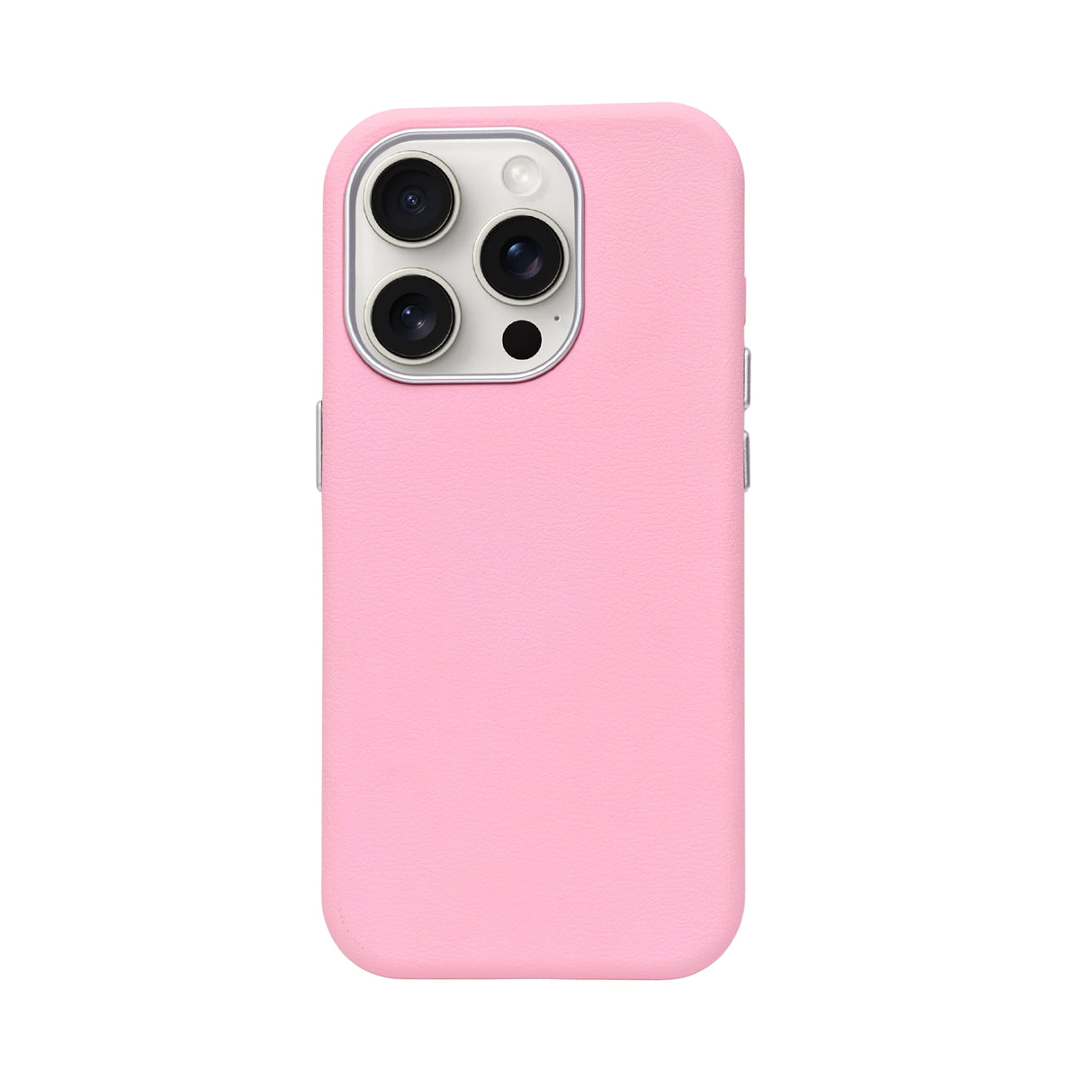 Premium PU Leather with Metal Camera Frame Phone Case for iPhone 15 Pro