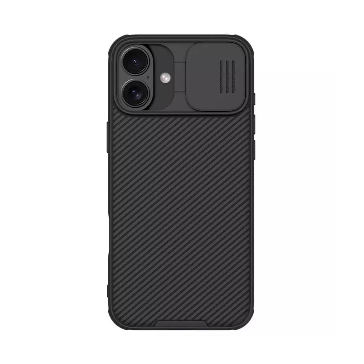 Carbon Texture with Sliding Camera Protector Phone Case for iPhone 16 Plus
