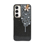 Luxury Glitter Finish with 3D Pearl Flower Design Phone Case for Samsung S23fe