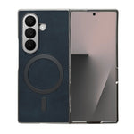 MagSafe Compatible Leather Case for Samsung Galaxy Z Fold 7 – Sleek Magnetic With Side Chrome Back Cover