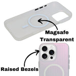 Tinted Transparent Corrugated Texture MagSafe Compatible Phone Case for iPhone 16 Pro