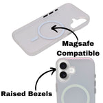 Tinted Transparent Corrugated Texture MagSafe Compatible Phone Case for iPhone 16 Plus
