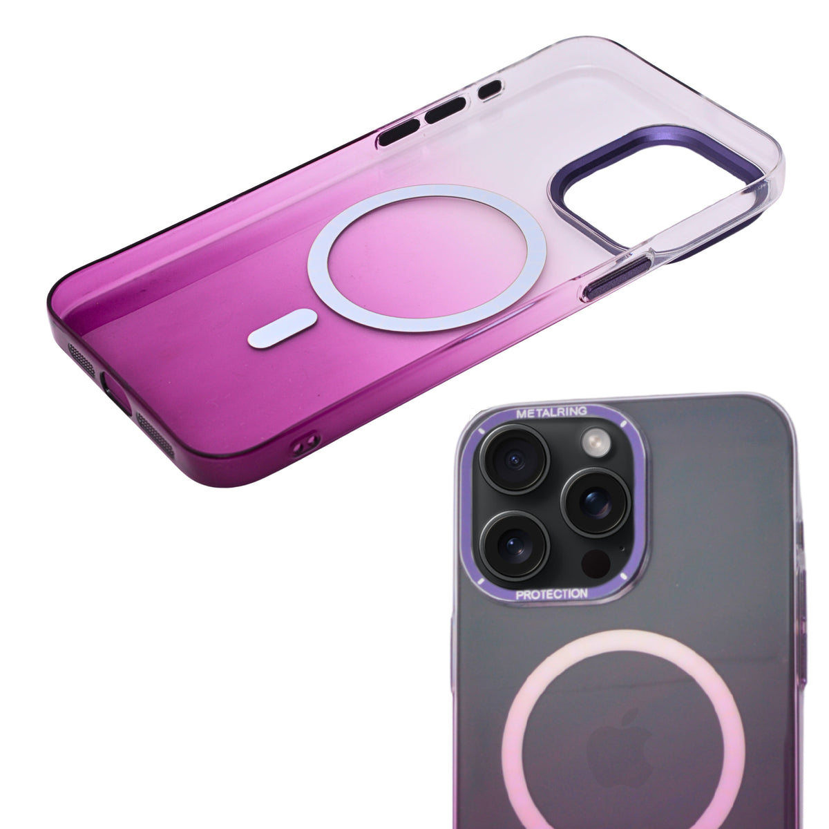 Aesthetic Gradient MagSafe with Metal Camera Protection Phone Case for iPhone 15 Pro Max