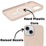 Matte Finish Hard Plastic MagSafe Compatible Phone Case for iPhone 15