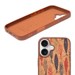 Bohemian Ethnic Print Cork Texture with Pearl Detail Phone Case for iPhone 17