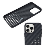 Premium Perforated Carbon Fiber Phone Case for iPhone 15 Pro Max