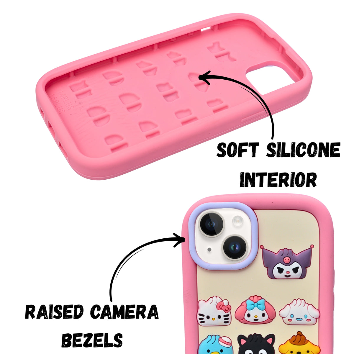 3D Cartoon Hello Steamed Bun Character Design Phone Case For iPhone 15 Plus