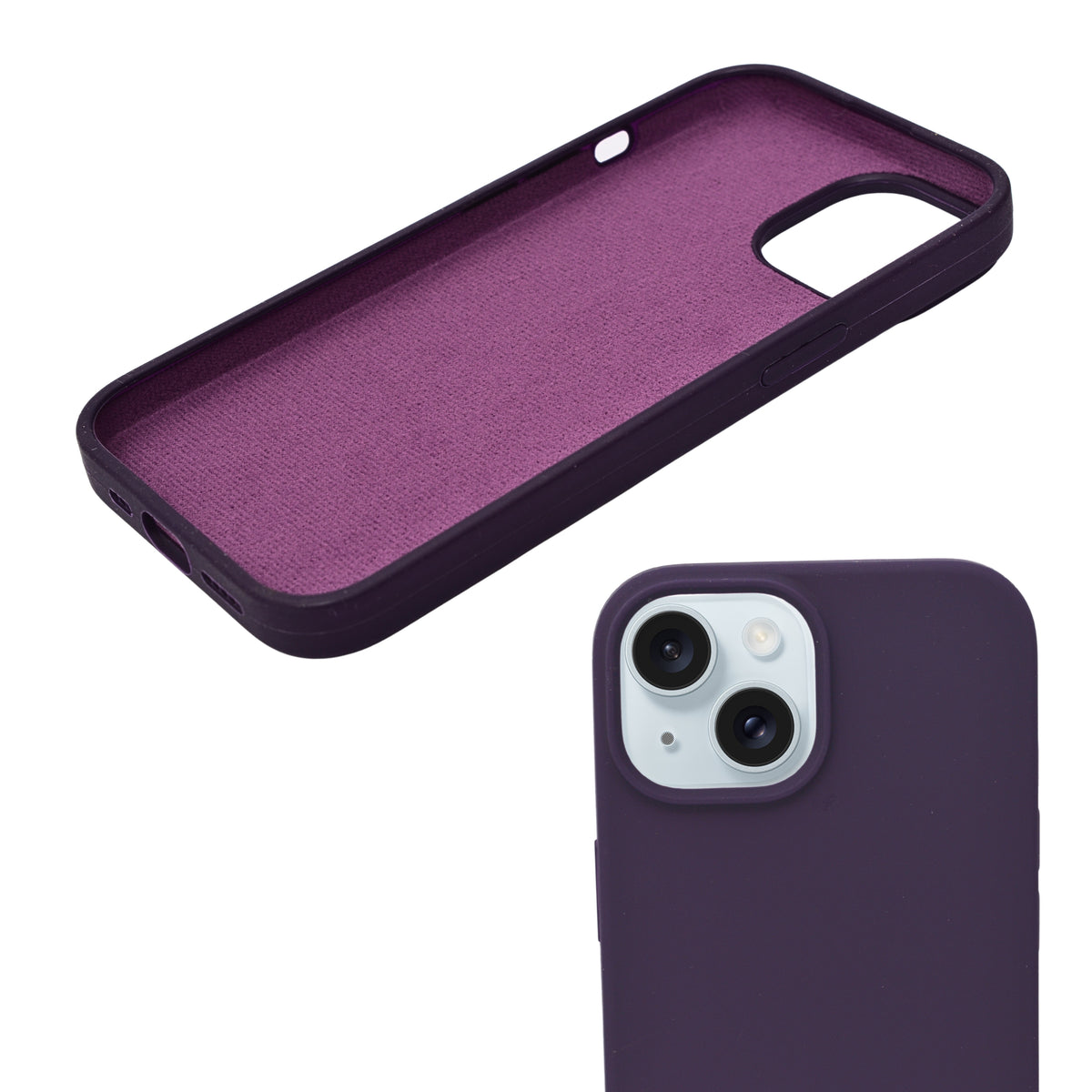 Premium Soft Silicone with Microfiber Lining Phone Case for iPhone 15