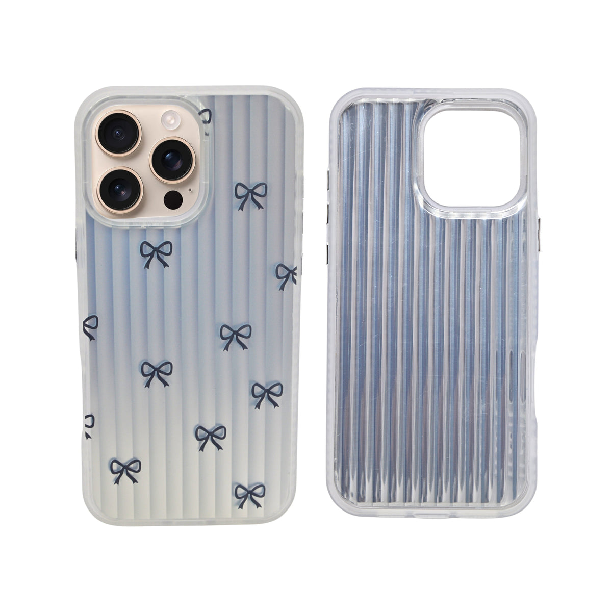 Aesthetic Bow & Floral Print Phone Case for iPhone 16 Pro Max