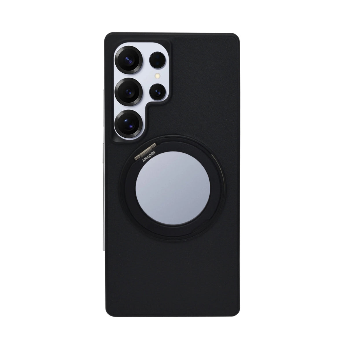 Metallic Camera Protector Frame with 360° Rotatable Kickstand Phone Case for Samsung S25 Ultra