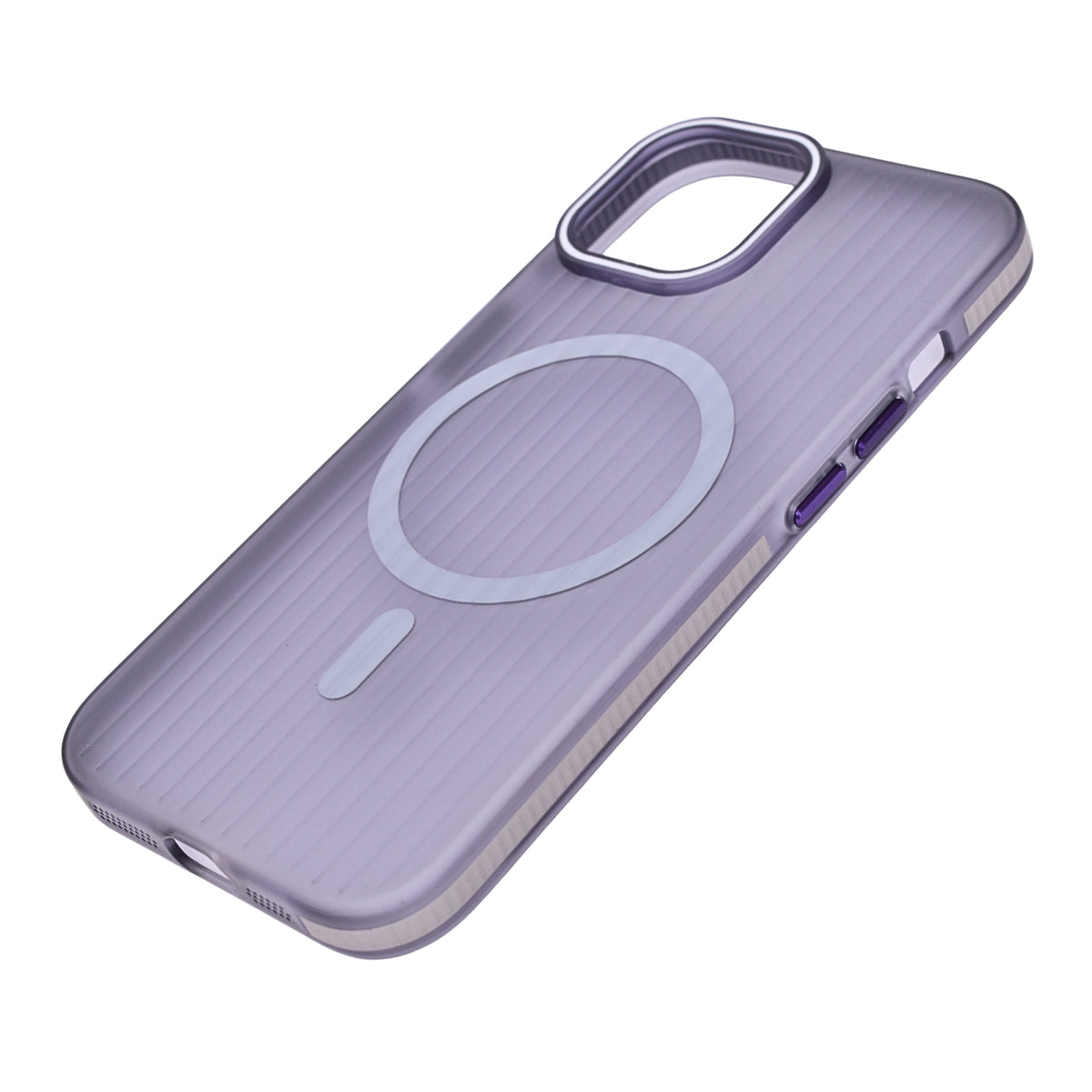 Matte Tinted Transparent Corrugated Texture MagSafe Compatible Phone Case for iPhone 15