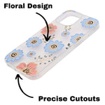 Vibrant Transparent Floral Pattern Phone Case for iPhone 16 Pro Max