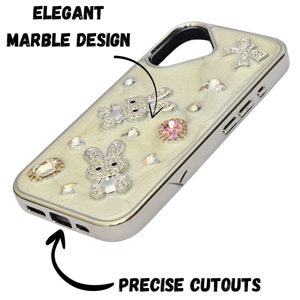 Rhinestone Embellished Phone Case for iPhone 16
