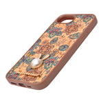 Bohemian Ethnic Print Cork Texture with Pearl Detail Phone Case for iPhone 16e