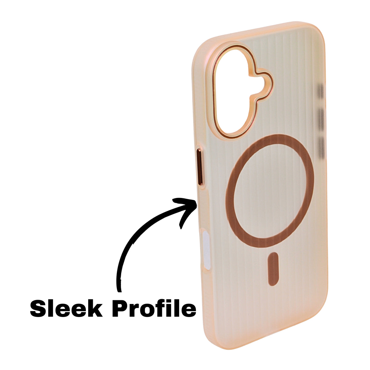 Tinted Transparent Corrugated Texture MagSafe Compatible Phone Case for iPhone 16 Plus