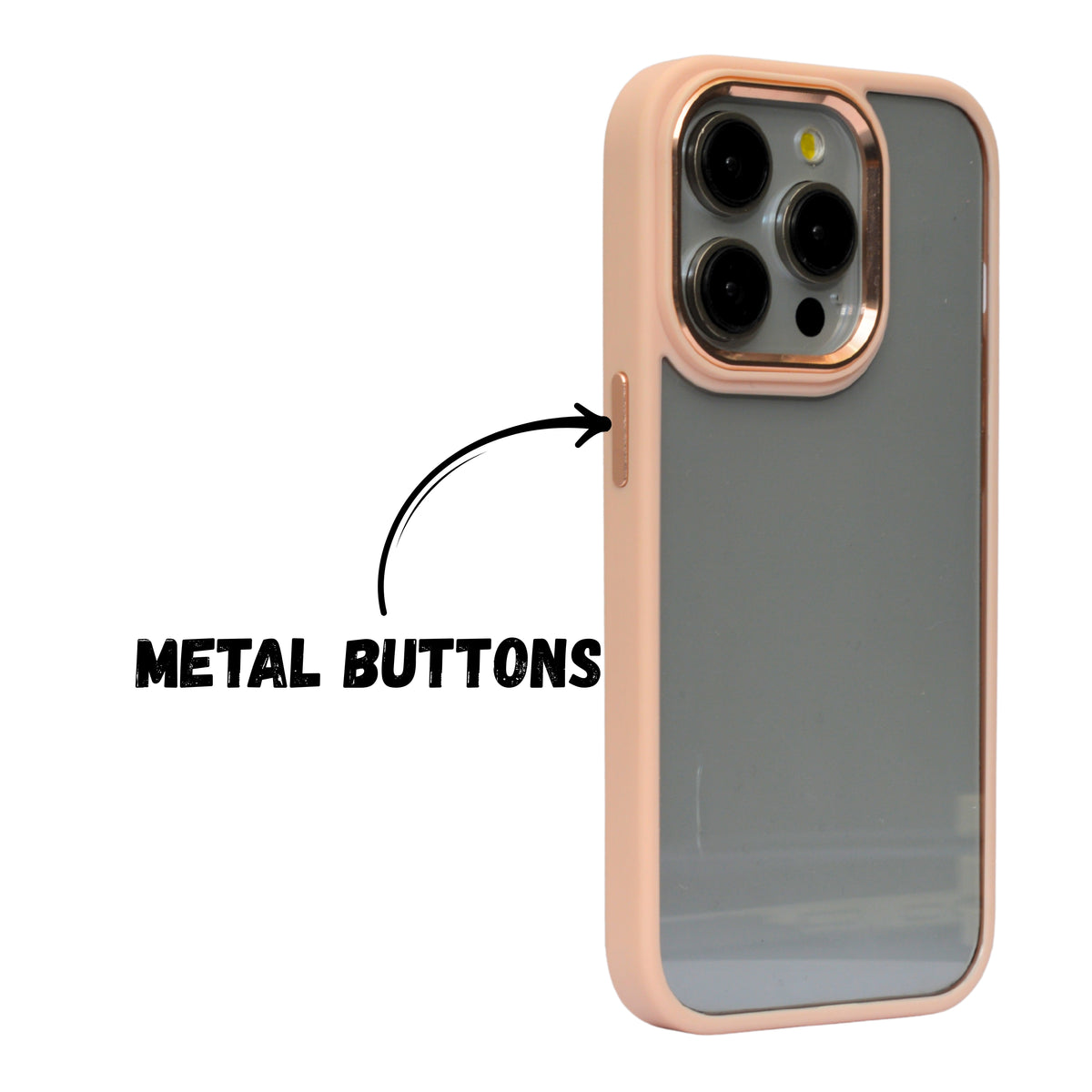 Transparent Hard back with Chrome Border Anti Slip Grip Phone Case for iPhone 13 Pro