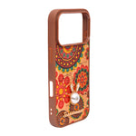 Bohemian Ethnic Print Cork Texture with Pearl Detail Phone Case for iPhone 17 Pro