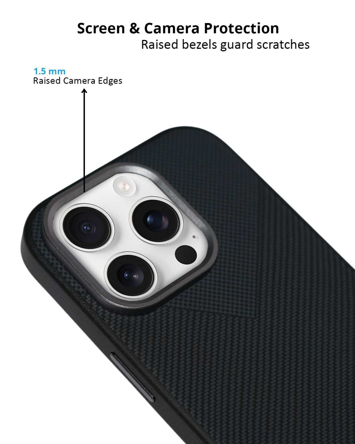 Carbon Fiber Texture Anti-Fall Protective Case for iPhone 16 Pro