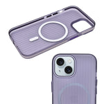 Matte Tinted Transparent Corrugated Texture MagSafe Compatible Phone Case for iPhone 15