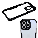 Rugged Clear Case with Black Bumper for iPhone 15 Pro