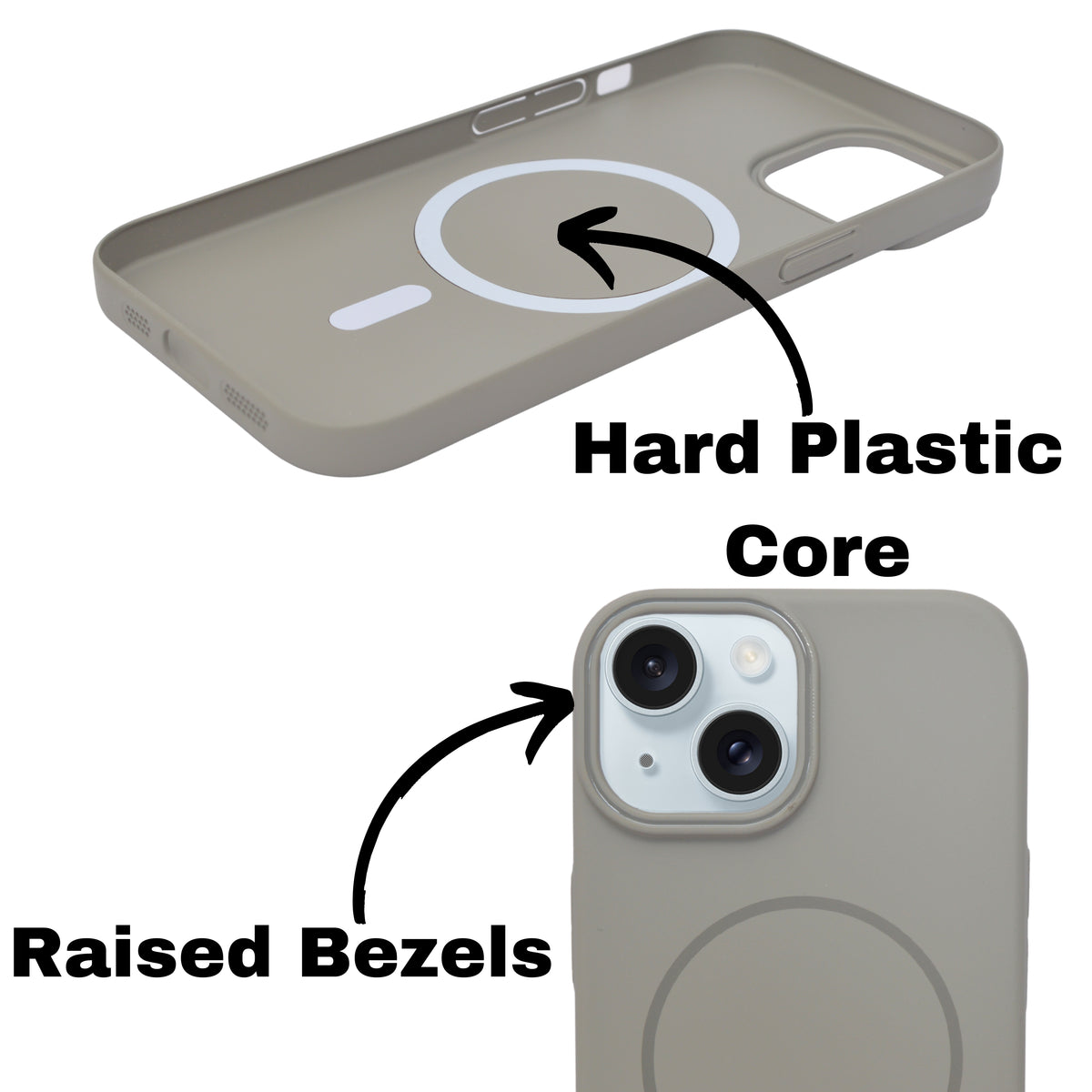 Matte Finish Hard Plastic MagSafe Compatible Phone Case for iPhone 15