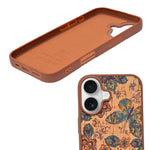 Bohemian Ethnic Print Cork Texture with Pearl Detail Phone Case for iPhone 17