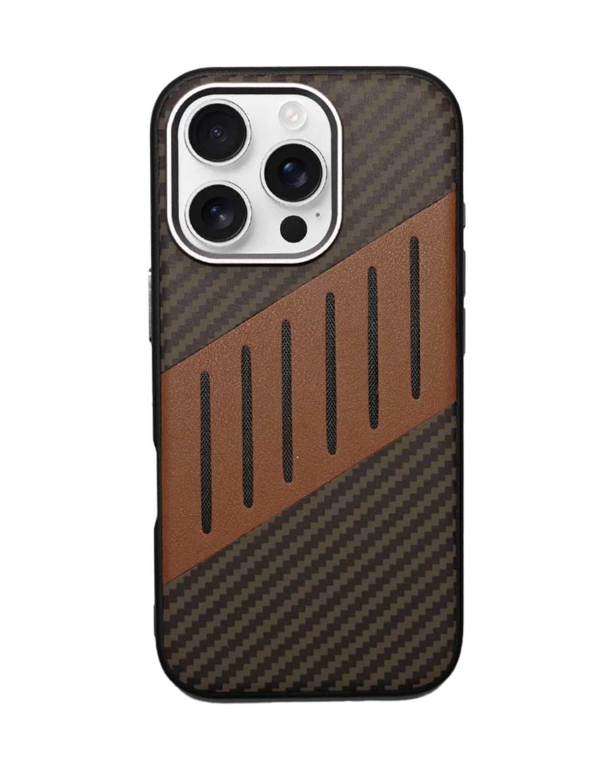 Carbon Fiber Leather Texture Anti-Fall Protective Case for iPhone 16 Pro Max