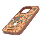 Bohemian Ethnic Print Cork Texture with Pearl Detail Phone Case for iPhone 15 Pro