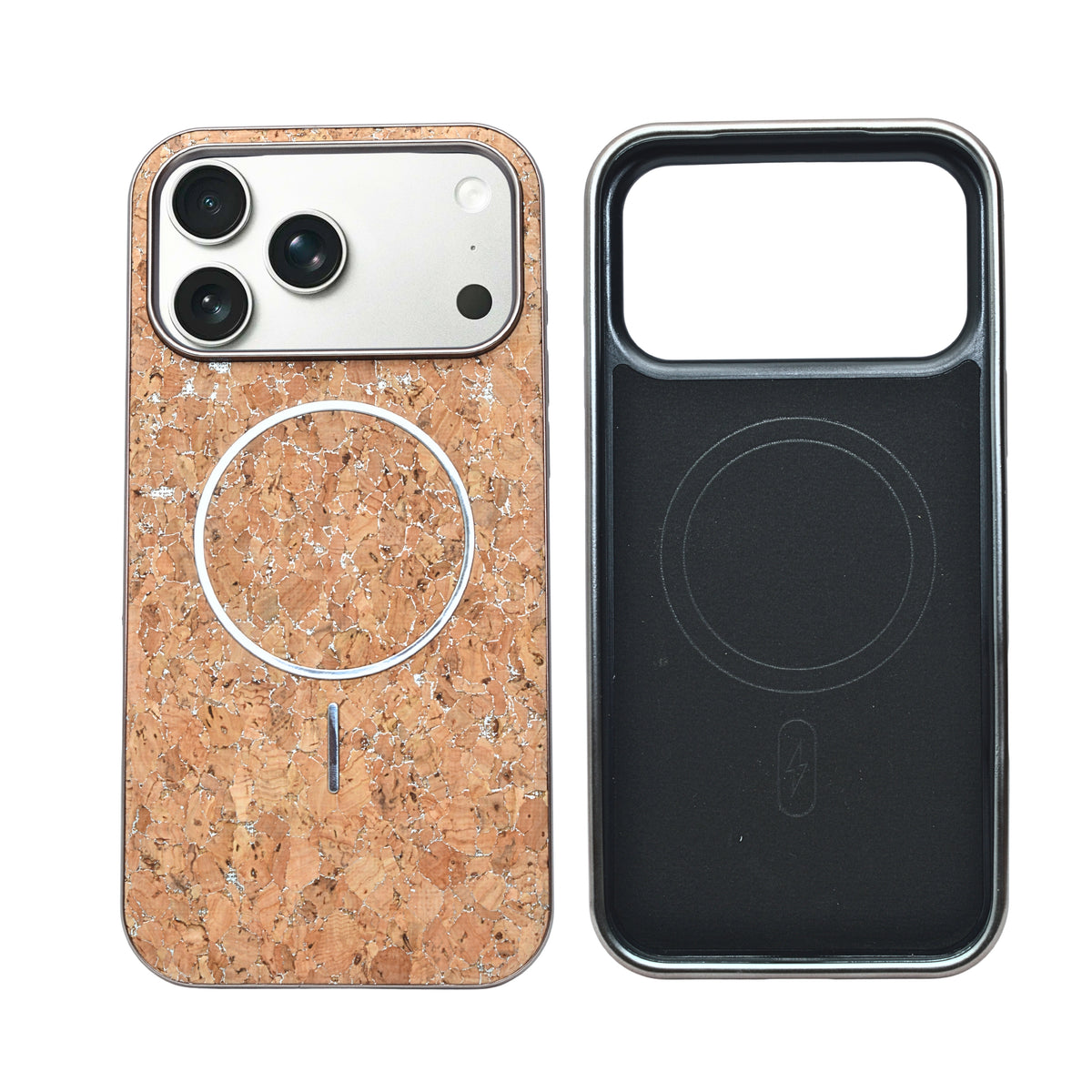 Cork Texture Printed MagSafe Compatible Phone Case for iPhone 17 Pro Max