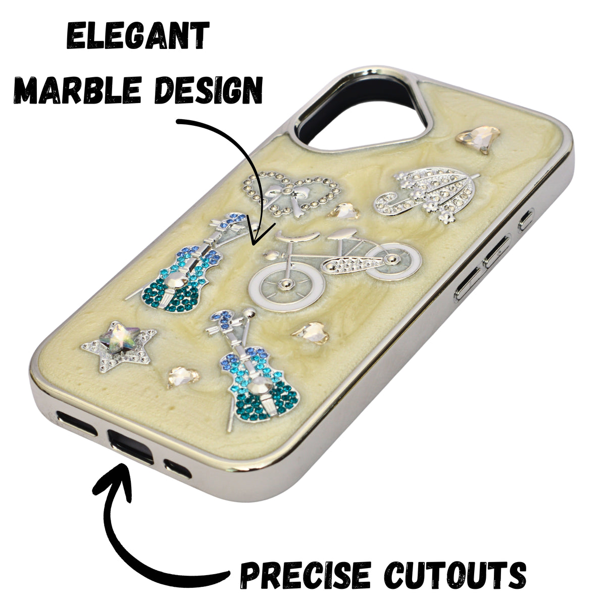 Rhinestone Embellished Phone Case for iPhone 16