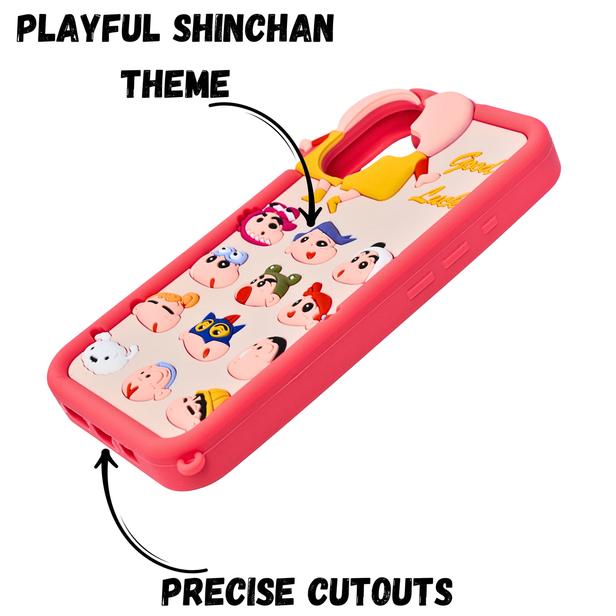 3D Cartoon Shinchan Character Design Phone Case For iPhone 16