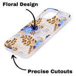Vibrant Transparent Floral Pattern Phone Case for iPhone 16 Pro Max