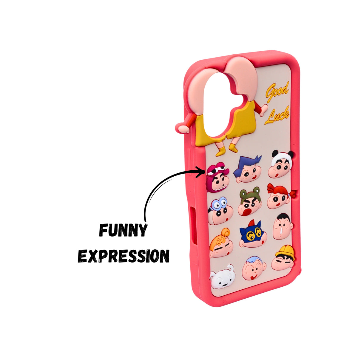 3D Cartoon Shinchan Character Design Phone Case For iPhone 16