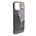 Luxury Glitter Finish with 3D Pearl Flower Design Phone Case for iPhone 12 / 12 Pro