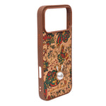 Bohemian Ethnic Print Cork Texture with Pearl Detail Phone Case for iPhone 17 Pro Max