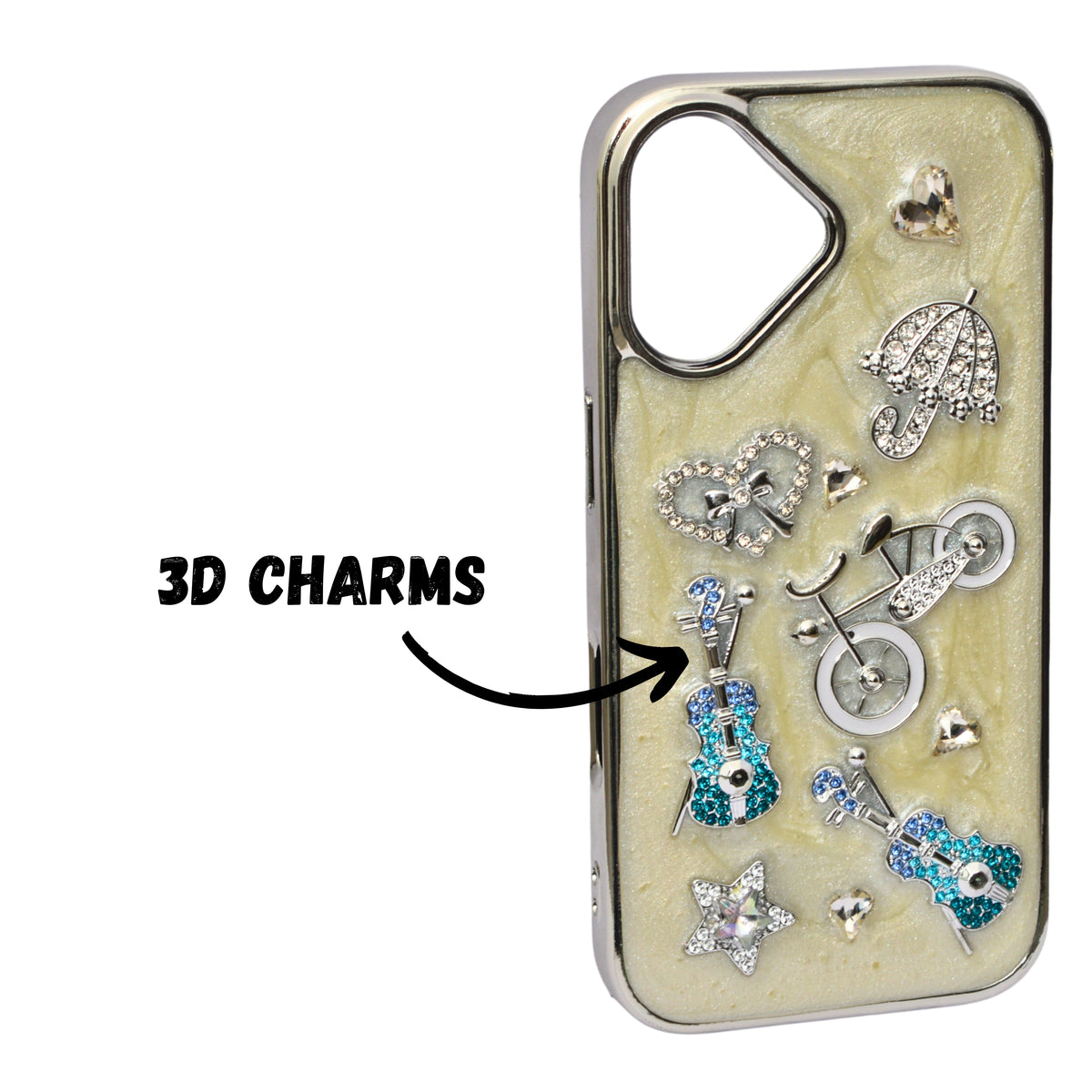 Rhinestone Embellished Phone Case for iPhone 16