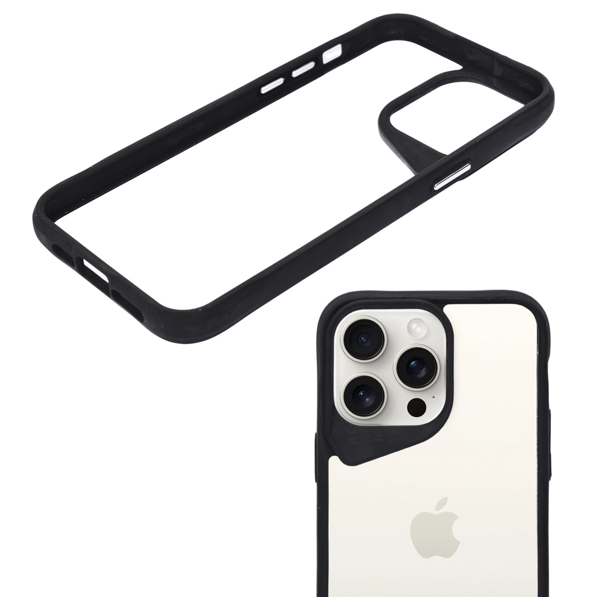 Crystal Clear with TPU Bumper Phone Case for iPhone 15 Pro Max