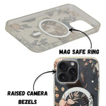 Floral Transparent MagSafe Shockproof Protection Phone Case For iPhone 15 Pro